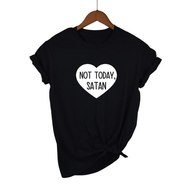 non oggi, satana lettere delle donne di stampa t shirt di cotone casual divertente tshirt per la signora della ragazza to, White
non oggi, satana lettere delle donne di stampa t shirt di cotone casual divertente tshirt per la signora della ragazza to, White