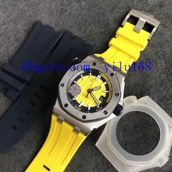 42mm mens cal.3120 date watch men royal yellow dial 15710 rubber waterproof diver miyota offshore diver sport wristwatches, Slivery;brown
42mm mens cal.3120 date watch men royal yellow dial 15710 rubber waterproof diver miyota offshore diver sport wristwatches, Slivery;brown