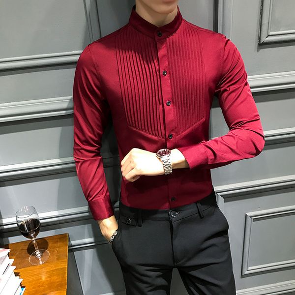 5xl british style fashion stand collar men shirt dress night club prom tuxedo shirt long sleeve slim fit men's social shirts, White;black
5xl british style fashion stand collar men shirt dress night club prom tuxedo shirt long sleeve slim fit men's social shirts, White;black