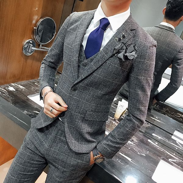 korean-style plus-sized menswear suit three-piece set groom man suit small set waistcoat pants casual pants then, White;black
korean-style plus-sized menswear suit three-piece set groom man suit small set waistcoat pants casual pants then, White;black