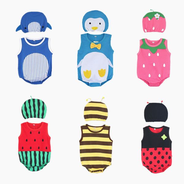 summer baby clothes candy color lovely fruit animal clothes one-piece sleeveless bodysuit with hat suits set baby girls, Blue
summer baby clothes candy color lovely fruit animal clothes one-piece sleeveless bodysuit with hat suits set baby girls, Blue