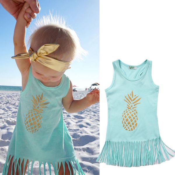 cute pineapple print children princess dresses baby girls lovely sleeveless tassels summer dress kids girl cotton clothes, Red;yellow 
cute pineapple print children princess dresses baby girls lovely sleeveless tassels summer dress kids girl cotton clothes, Red;yellow