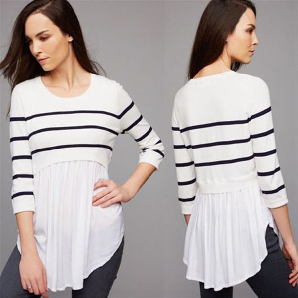 women pregnancy clothes maternity clothing breastfeeding tee nursing striped short sleeve t-shirt, White 
women pregnancy clothes maternity clothing breastfeeding tee nursing striped short sleeve t-shirt, White