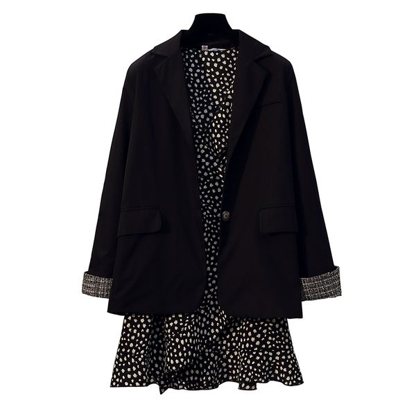 women's suits & blazers 2021 plaid sleeve patchwork ladies casual blazer large size loose lapel black women formal a652, White;black
women's suits & blazers 2021 plaid sleeve patchwork ladies casual blazer large size loose lapel black women formal a652, White;black