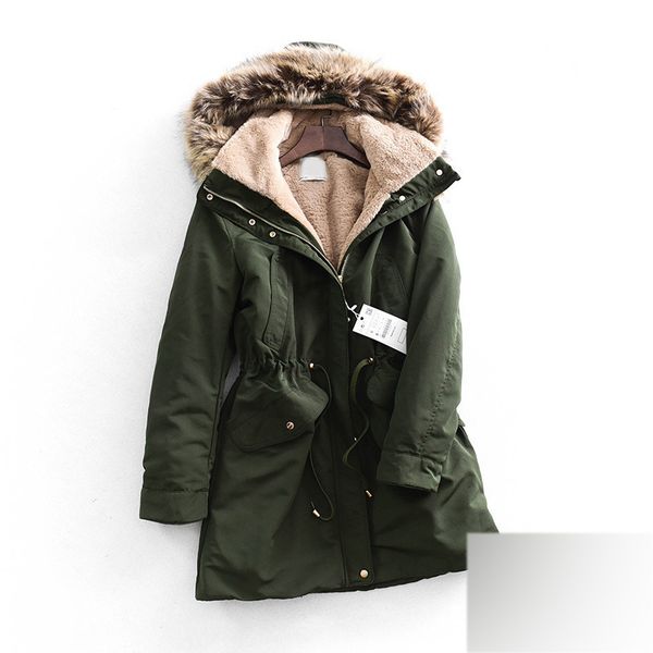 01909 women's long jacket hooded big fur collar tight waist slim thick plus velvet solid color feminine coat women's park, Tan;black
01909 women's long jacket hooded big fur collar tight waist slim thick plus velvet solid color feminine coat women's park, Tan;black