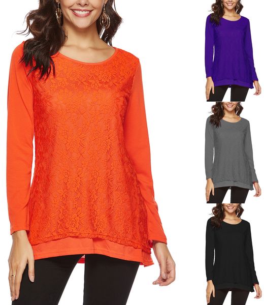 европейских и американских женщин одежда кружева резные сплошной цвет футболки круглый шею длинным рукавом, White
европейских и американских женщин одежда кружева резные сплошной цвет футболки круглый шею длинным рукавом, White