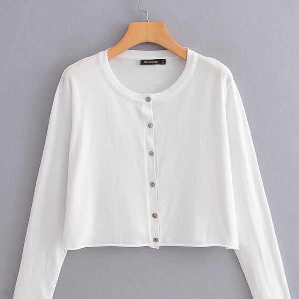 woah 2019 jfn45-1751 european and american fashion single-breasted sweater, White
woah 2019 jfn45-1751 european and american fashion single-breasted sweater, White