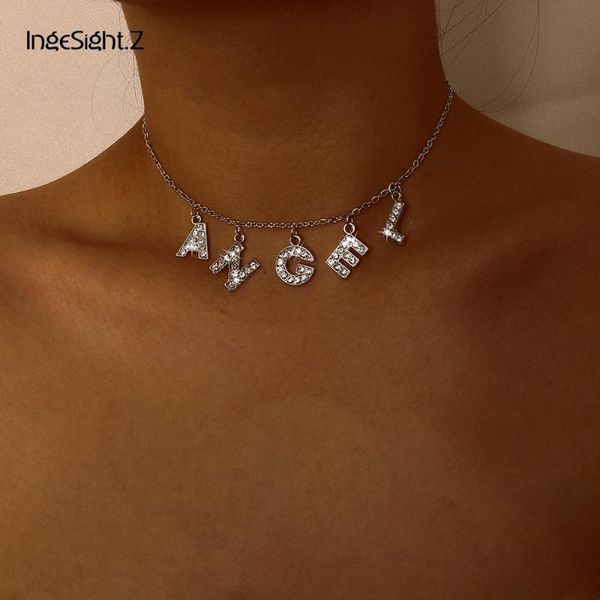 ingesight.z punk shiny crystal initial letter angel pendant necklace simple silver rhinestones choker necklace for women jewelry
ingesight.z punk shiny crystal initial letter angel pendant necklace simple silver rhinestones choker necklace for women jewelry