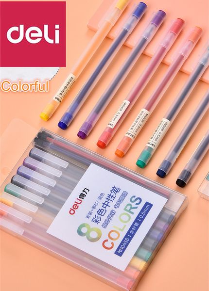 deli colorful gel pen full needle writing pen with replace refill 8 colors 0.5mm student office writing painting tools
deli colorful gel pen full needle writing pen with replace refill 8 colors 0.5mm student office writing painting tools
