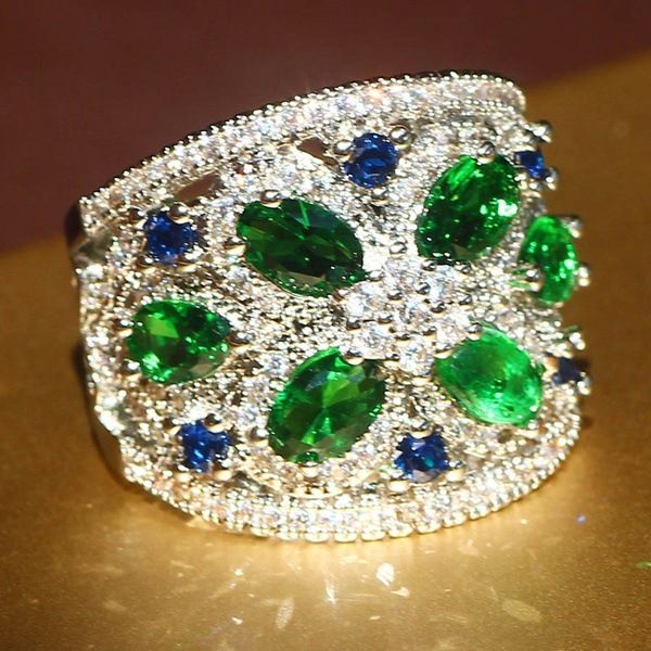 rongxing creative green zircon flower engagement rings for women 925 silver filled blue cz stone ring female hyperbole jewelry, Slivery;golden
rongxing creative green zircon flower engagement rings for women 925 silver filled blue cz stone ring female hyperbole jewelry, Slivery;golden