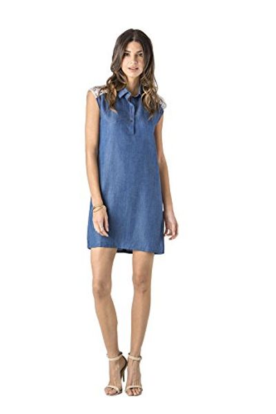 standards & practices women's tencel denim lace shoulder collar tunic dress, Black;gray
standards & practices women's tencel denim lace shoulder collar tunic dress, Black;gray