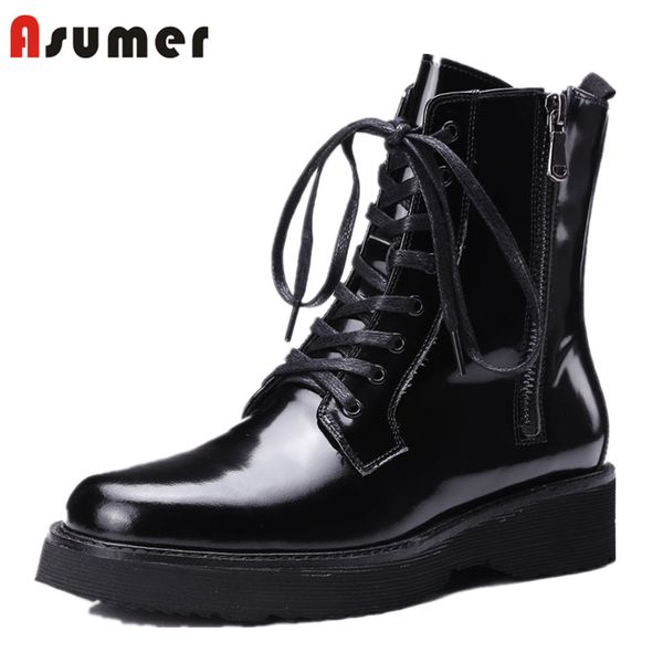 asumer 2018 new round toe ankle boots for women fashion simple platfrom boots autumn unique genuine leather, Black
asumer 2018 new round toe ankle boots for women fashion simple platfrom boots autumn unique genuine leather, Black