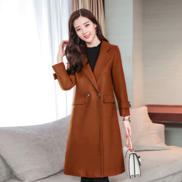casaco feminino 2019 autumn winter turn-down collar long sleeve slim wool coat women elegant long outerwear coats, Black
casaco feminino 2019 autumn winter turn-down collar long sleeve slim wool coat women elegant long outerwear coats, Black
