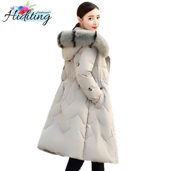 women feather down jacket 2019 winter new thick warm coat jurchen fur collar coat quality 90% white duck down overcoat win22, Black
women feather down jacket 2019 winter new thick warm coat jurchen fur collar coat quality 90% white duck down overcoat win22, Black