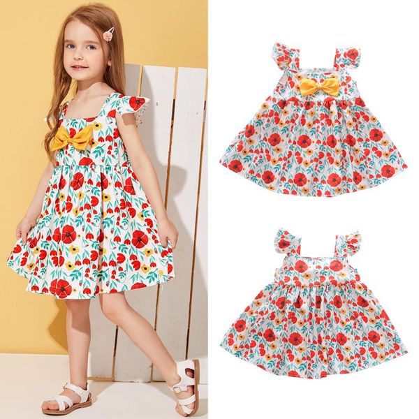 girl's dresses baby girls kids summer sleeveless soft floral print a-line dress princess, Red;yellow
girl's dresses baby girls kids summer sleeveless soft floral print a-line dress princess, Red;yellow