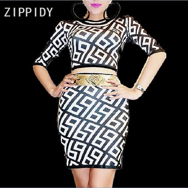 black white printed stretch t-shirt skirt female singer bikini outfit women's birthday nightclub dance party prom clothes set, Black;red
black white printed stretch t-shirt skirt female singer bikini outfit women's birthday nightclub dance party prom clothes set, Black;red