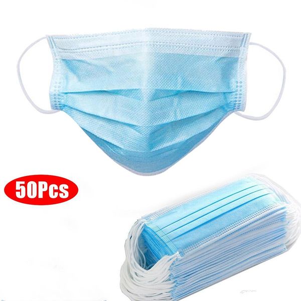 50pcs Disposable Face Masks 3-layers Non-woven Mouth Non Woven Anti-Dust Anti-bacterial Earloops Breathing Safety Masks free shipping
50pcs Disposable Face Masks 3-layers Non-woven Mouth Non Woven Anti-Dust Anti-bacterial Earloops Breathing Safety Masks free shipping