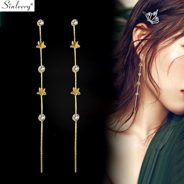 sinleery simple little star round rhinestone long line drop earrings female gold color wedding jewelry gifts es233 ssb, Silver
sinleery simple little star round rhinestone long line drop earrings female gold color wedding jewelry gifts es233 ssb, Silver