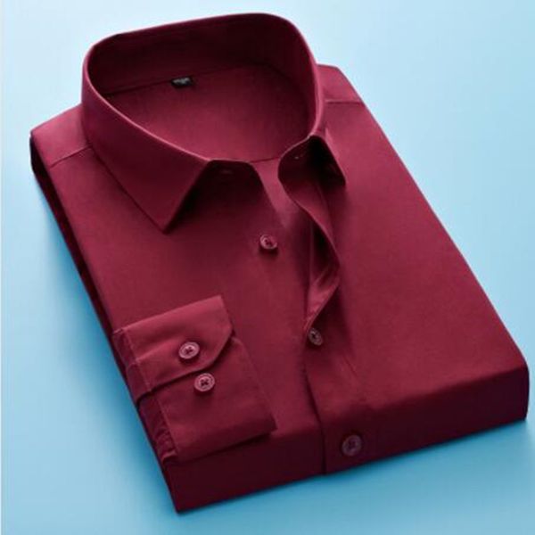 new autumn mens dress shirt long sleeve casual pure color business red stand collar male clothing camisa masculina social, White;black
new autumn mens dress shirt long sleeve casual pure color business red stand collar male clothing camisa masculina social, White;black