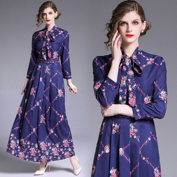 2019 spring summer fall runway floral print bow tie neck long sleeve empire waist women ladies' casual a-line maxi beach dress, Black;gray
2019 spring summer fall runway floral print bow tie neck long sleeve empire waist women ladies' casual a-line maxi beach dress, Black;gray