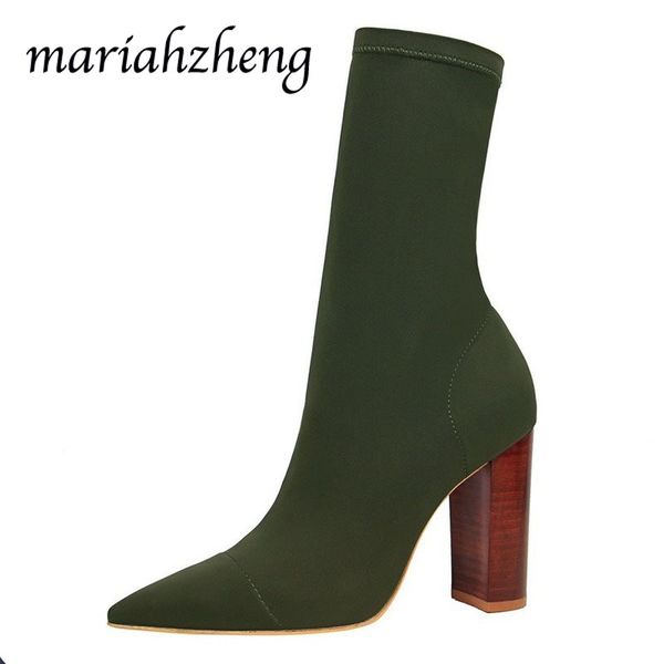 mariahzheng women winter boots high-heeled pointed elastic women's boots fashion warm calf women's booties ds, Black
mariahzheng women winter boots high-heeled pointed elastic women's boots fashion warm calf women's booties ds, Black