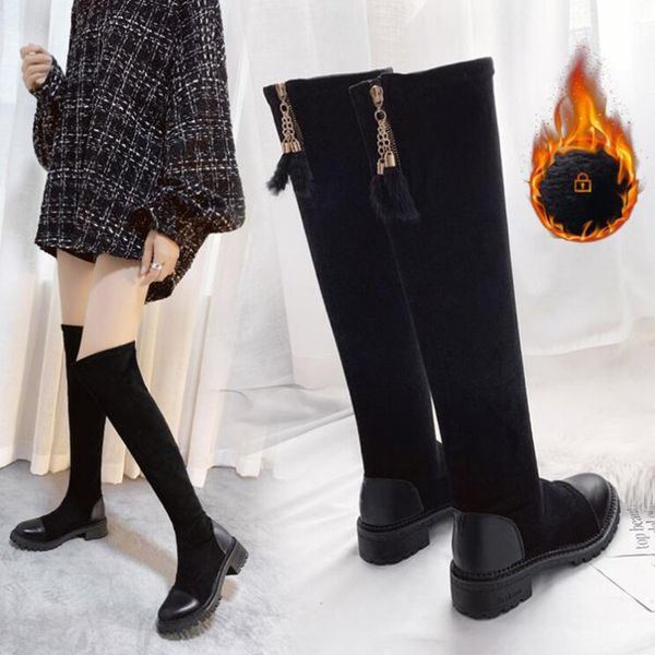 winter boots over the knee boots women shoes woman fashion flat flock 2019 winter new short fur warm, Black
winter boots over the knee boots women shoes woman fashion flat flock 2019 winter new short fur warm, Black