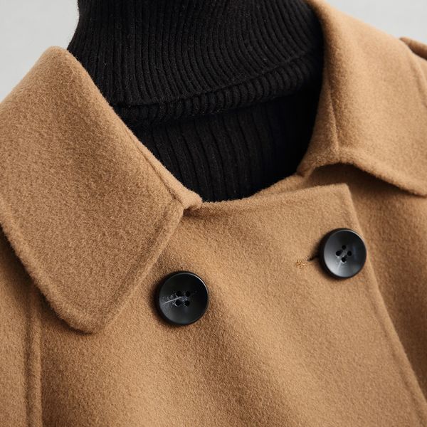 casual sided wool coat women solid new autumn winter jacket cloak style dobule breasted wool coats 38056 wyq1424, Black
casual sided wool coat women solid new autumn winter jacket cloak style dobule breasted wool coats 38056 wyq1424, Black