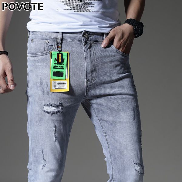 povote brand printing embroidered jeans retro nostalgic straight tube denim elastic pants perforated denim trend design, Blue
povote brand printing embroidered jeans retro nostalgic straight tube denim elastic pants perforated denim trend design, Blue