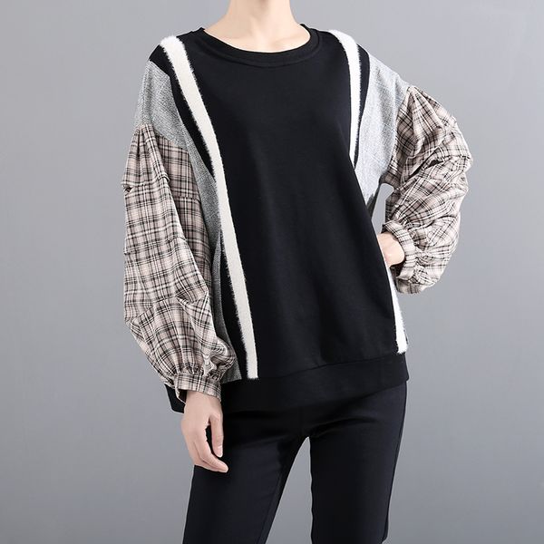 z-zoux women hoodie patchwork color matching plaid streetwear coat o-neck all match casual hoodies women 2019 new fashion loose, Black
z-zoux women hoodie patchwork color matching plaid streetwear coat o-neck all match casual hoodies women 2019 new fashion loose, Black