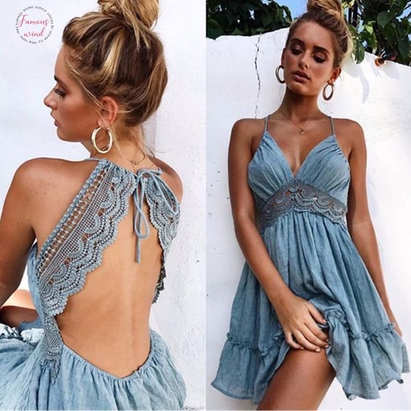 summer dress crochet lace backless v neck women strap sleeveless hollow out short casual beach party dresses vestidos, Black;gray
summer dress crochet lace backless v neck women strap sleeveless hollow out short casual beach party dresses vestidos, Black;gray
