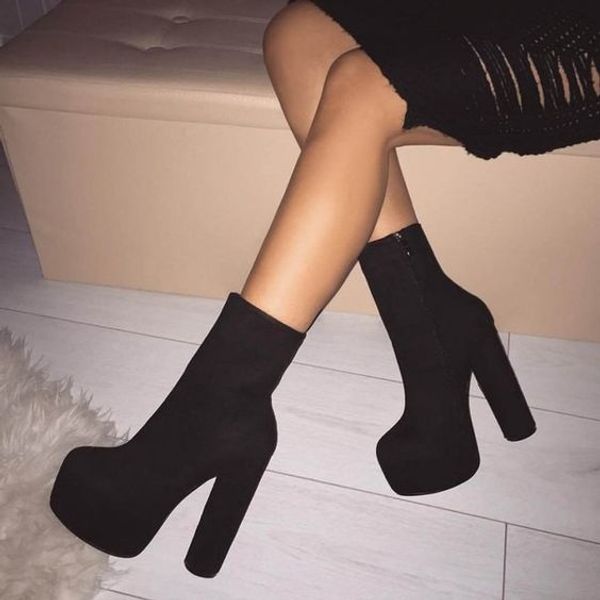 kolnoo women handmade chunk-heel ankle boots round-toe platform high heel booties party prom fashion bfcm boots shoes d116, Black
kolnoo women handmade chunk-heel ankle boots round-toe platform high heel booties party prom fashion bfcm boots shoes d116, Black