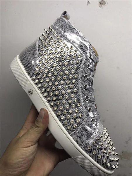 2019 new mens womens high red bottom spikes casual shoes fashion gentleman designer lace-up sneakers dress party wedding shoe c03, Black
2019 new mens womens high red bottom spikes casual shoes fashion gentleman designer lace-up sneakers dress party wedding shoe c03, Black