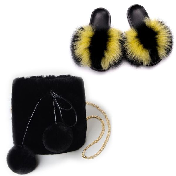 ladies real fur slides cute plush bucket shoulder bag shoes sets women fluffy furry slippers fur sandals crossbody purse, Black
ladies real fur slides cute plush bucket shoulder bag shoes sets women fluffy furry slippers fur sandals crossbody purse, Black