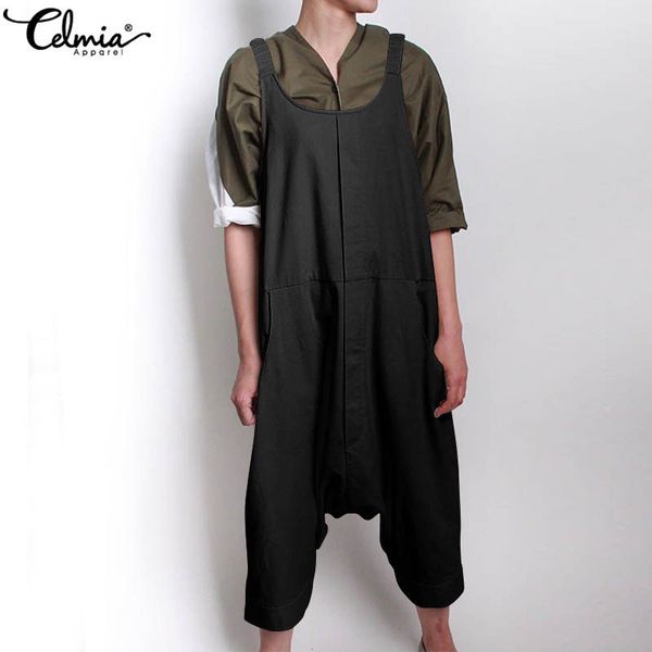 celmia oversized long jumpsuits women retro linen casual sleeveless strap long rompers loose harem pants overall pantalone femme, Black;white
celmia oversized long jumpsuits women retro linen casual sleeveless strap long rompers loose harem pants overall pantalone femme, Black;white