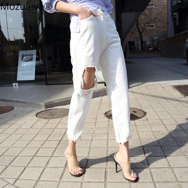 mozuleva white jeans for women high waist ripped hole fringe hem female harem denim jeans 2019 streetwear women denim trousers, Blue
mozuleva white jeans for women high waist ripped hole fringe hem female harem denim jeans 2019 streetwear women denim trousers, Blue