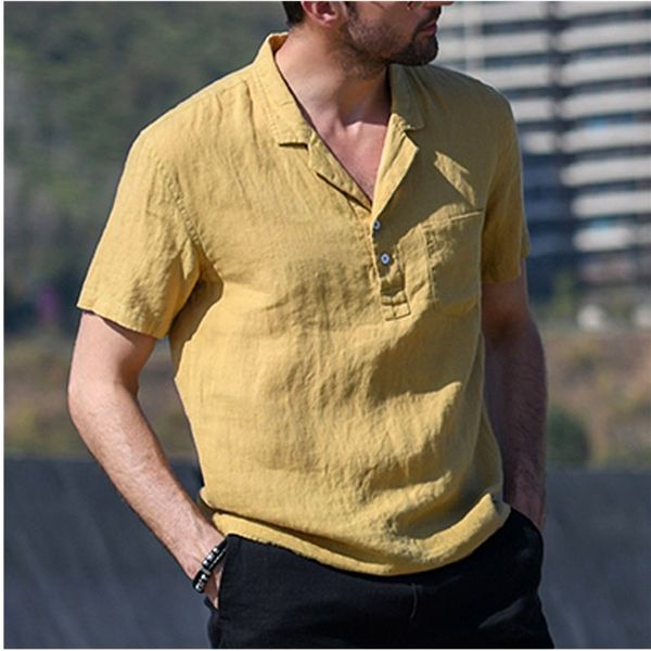 europe and the united states men summer men shirt baggy cotton linen solid short square-cut collar casual blouse streetwear, White;black
europe and the united states men summer men shirt baggy cotton linen solid short square-cut collar casual blouse streetwear, White;black