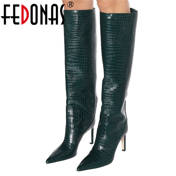 fedonas thin high heels women knee high boots autumn winter warm motorcycle boots pointed toe night club long shoes woman t200425, Black
fedonas thin high heels women knee high boots autumn winter warm motorcycle boots pointed toe night club long shoes woman t200425, Black