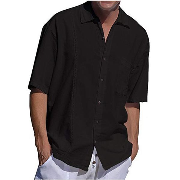 men's button shirt mens clothes fashion casual loose plus size shirt summer short sleeve hawaiian simple style shirts, White;black
men's button shirt mens clothes fashion casual loose plus size shirt summer short sleeve hawaiian simple style shirts, White;black