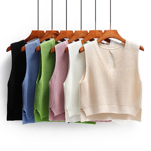 2020 women knitted sweater vest spring new sleeveless vest autumn loose casual v-neck pullover female sweaters waistcoat j273, White;black
2020 women knitted sweater vest spring new sleeveless vest autumn loose casual v-neck pullover female sweaters waistcoat j273, White;black