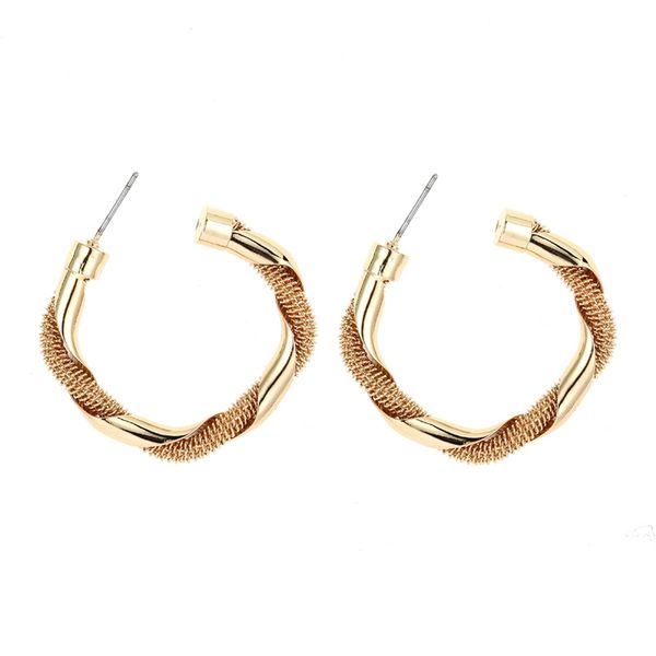 fashion twist gold color 4cm big circle round earings women party jewelry casual cord hoop earrings oversize geometric circle, Golden 
fashion twist gold color 4cm big circle round earings women party jewelry casual cord hoop earrings oversize geometric circle, Golden
