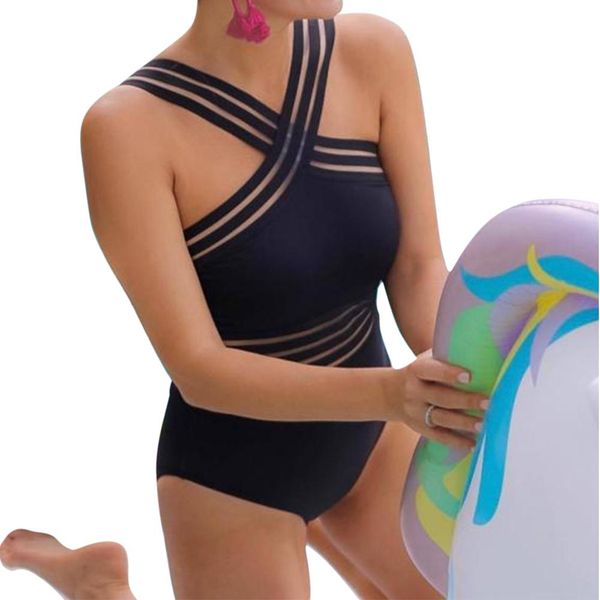 one piece swimsuit women high neck bandage cross back neck monokini black swimwear women bathing suits swimming suit, White;black
one piece swimsuit women high neck bandage cross back neck monokini black swimwear women bathing suits swimming suit, White;black