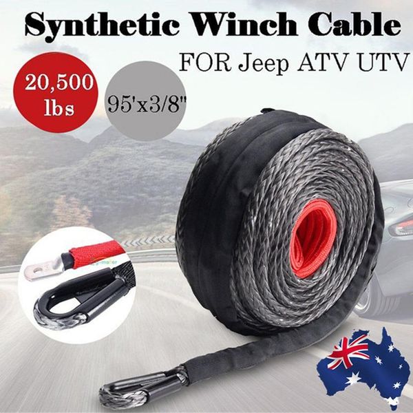 new 9.5mm*28m synthetic winch line cable rope 20500lbs hook + hawse fairlead for all-terrain vehicle sports utility vehicle
new 9.5mm*28m synthetic winch line cable rope 20500lbs hook + hawse fairlead for all-terrain vehicle sports utility vehicle