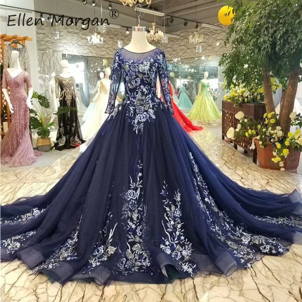 navy blue vintage evening dresses elegant 2019 long sleeve lace applique crystals tulle court train events ball gowns for woman, White;black
navy blue vintage evening dresses elegant 2019 long sleeve lace applique crystals tulle court train events ball gowns for woman, White;black