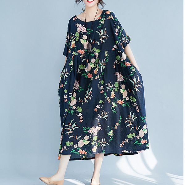 casual dresses johnature 2021 summer women o-neck pockets floral print short sleeve vintage loose korean female, Black;gray
casual dresses johnature 2021 summer women o-neck pockets floral print short sleeve vintage loose korean female, Black;gray