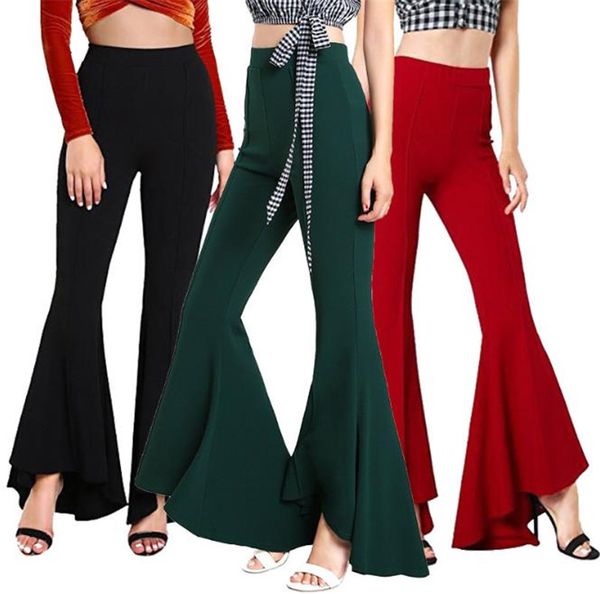 women high waist bell bottom pants fashion slim solid stretchy flare pants 20ss new women clothing, Black;white
women high waist bell bottom pants fashion slim solid stretchy flare pants 20ss new women clothing, Black;white