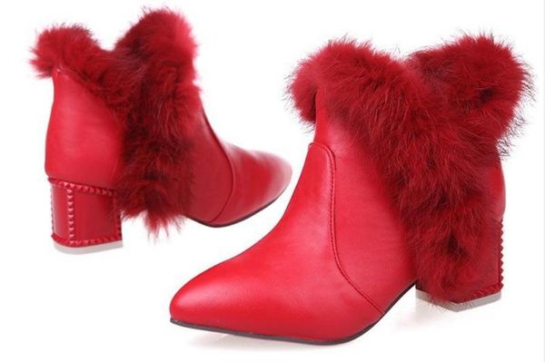 2019 women's boots in winter with new style high heel coarse heel pointed end keep warm non-slip @70, Black
2019 women's boots in winter with new style high heel coarse heel pointed end keep warm non-slip @70, Black