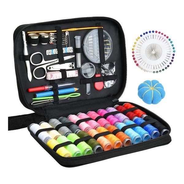 diy sewing kit, with sewing accessories, for beginner, traveller and emergency clothing fixes, with black carrying case
diy sewing kit, with sewing accessories, for beginner, traveller and emergency clothing fixes, with black carrying case