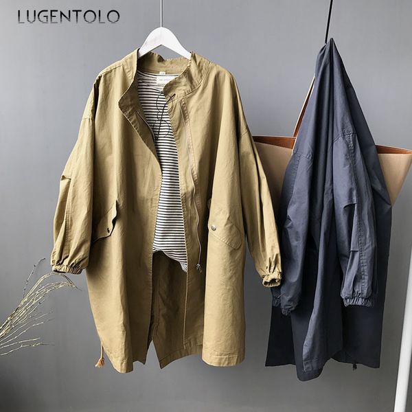 lugentolo women trench simple long coat autumn medium casual thin section loose zipper solid pocket new fashion trench, Tan;black
lugentolo women trench simple long coat autumn medium casual thin section loose zipper solid pocket new fashion trench, Tan;black