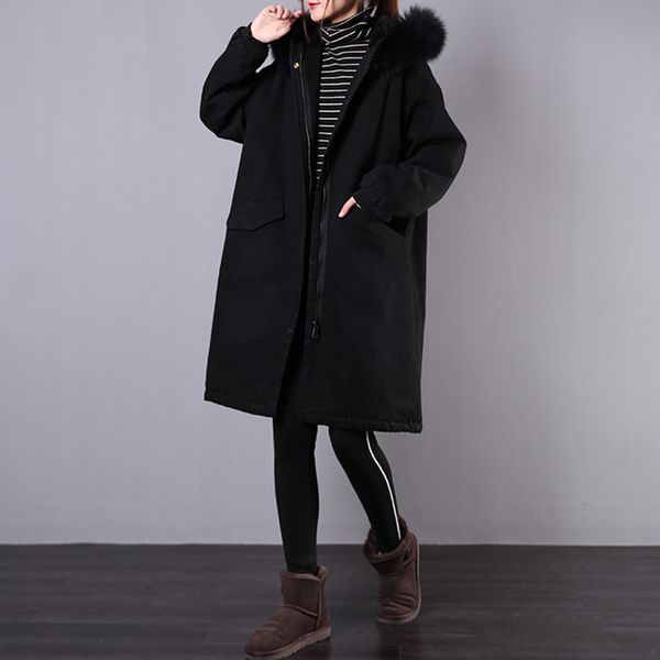 women's down & parkas winter women retro large size fleece warm denim coat 2021 ladies hooded zipper casual all-match overcoat, Black
women's down & parkas winter women retro large size fleece warm denim coat 2021 ladies hooded zipper casual all-match overcoat, Black