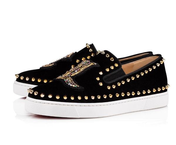 red bottom pik boat sneaker loafers black velvet slip-on sneaker spiked shoes flat pave flat suede with black shoes,men wedding party busine
red bottom pik boat sneaker loafers black velvet slip-on sneaker spiked shoes flat pave flat suede with black shoes,men wedding party busine